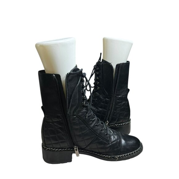 Vince Camuto Joanie Quilted Lace Up Booties - Picture 13 of 14